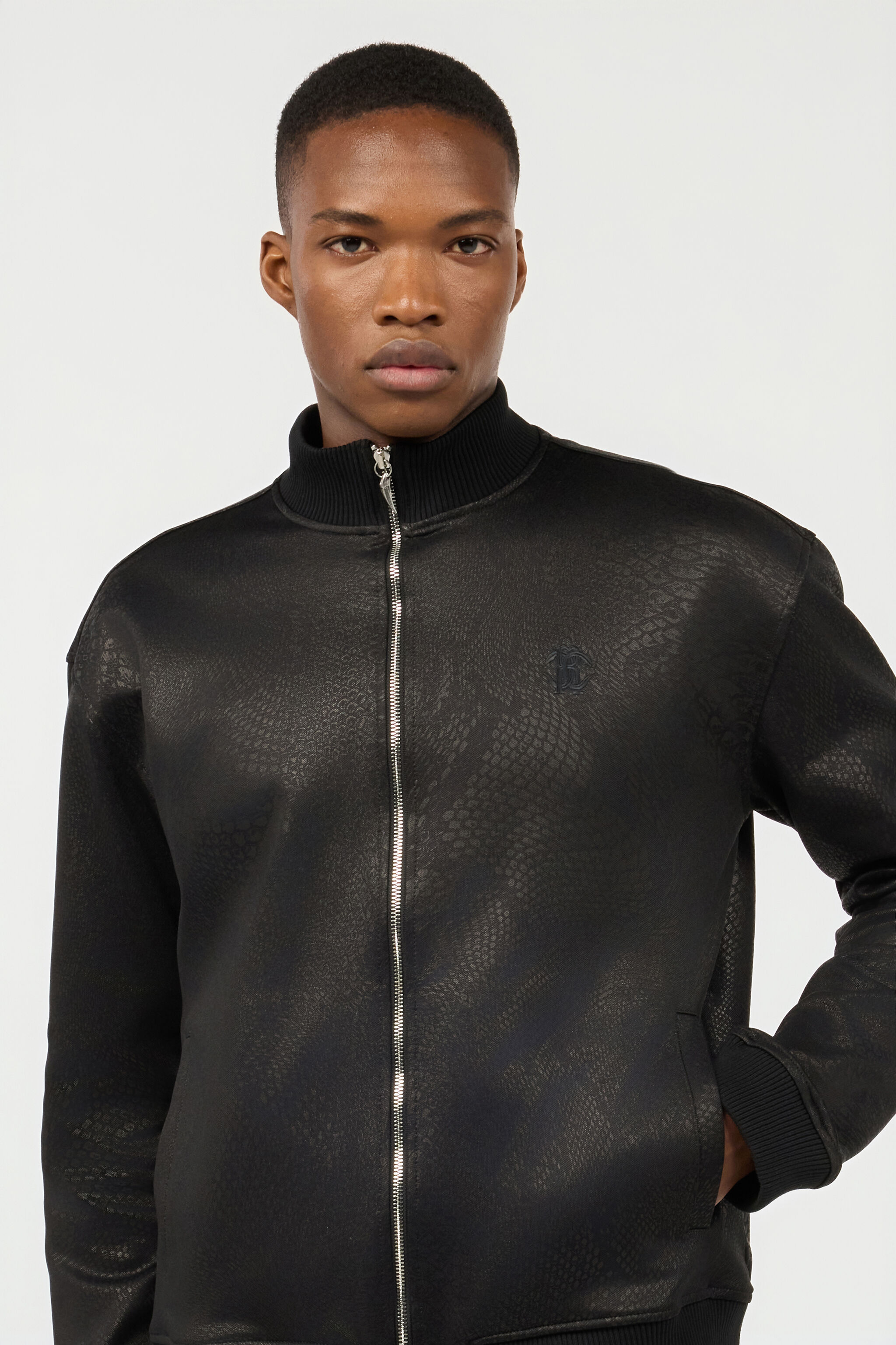 RC Full-Zip Sweatshirt With Python Print Black URT66G-2ON53