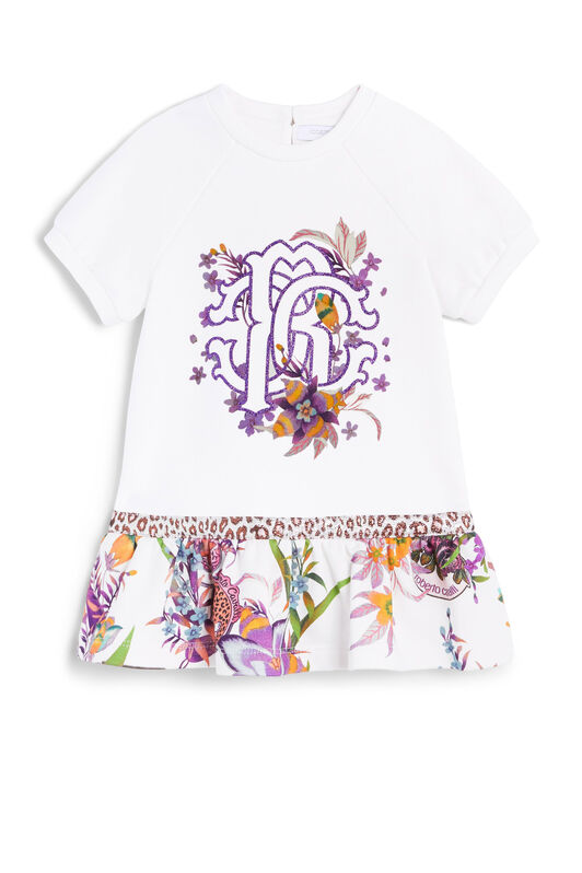 JU Abito con Monogram RC e motivi floreali JU Abito con Monogram RC e motivi floreali MILKY WHITE JJT159-CF054