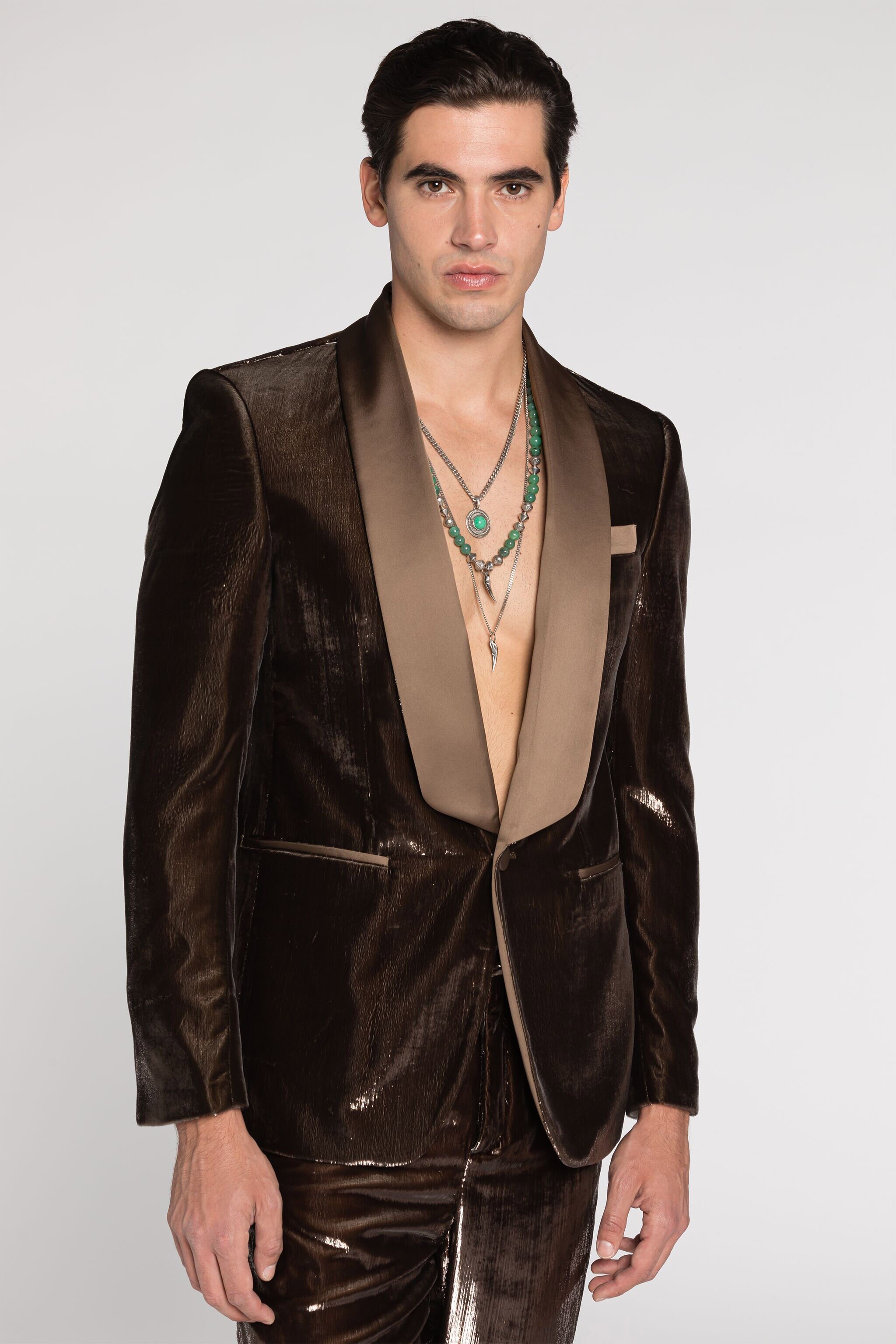 RC Single-Breasted Blazer Dark brown RRT450-8R010