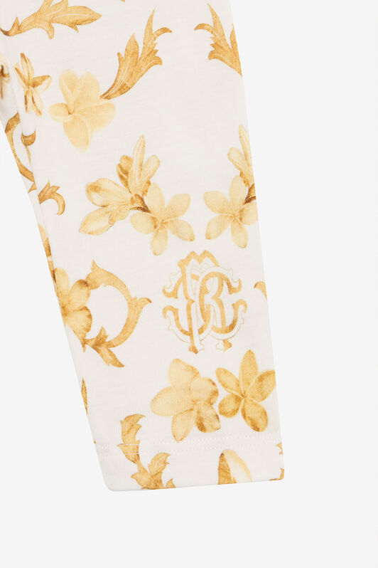 RC Gold Arabesque Print Trousers WHITE/GOLD TJT207-JFN37