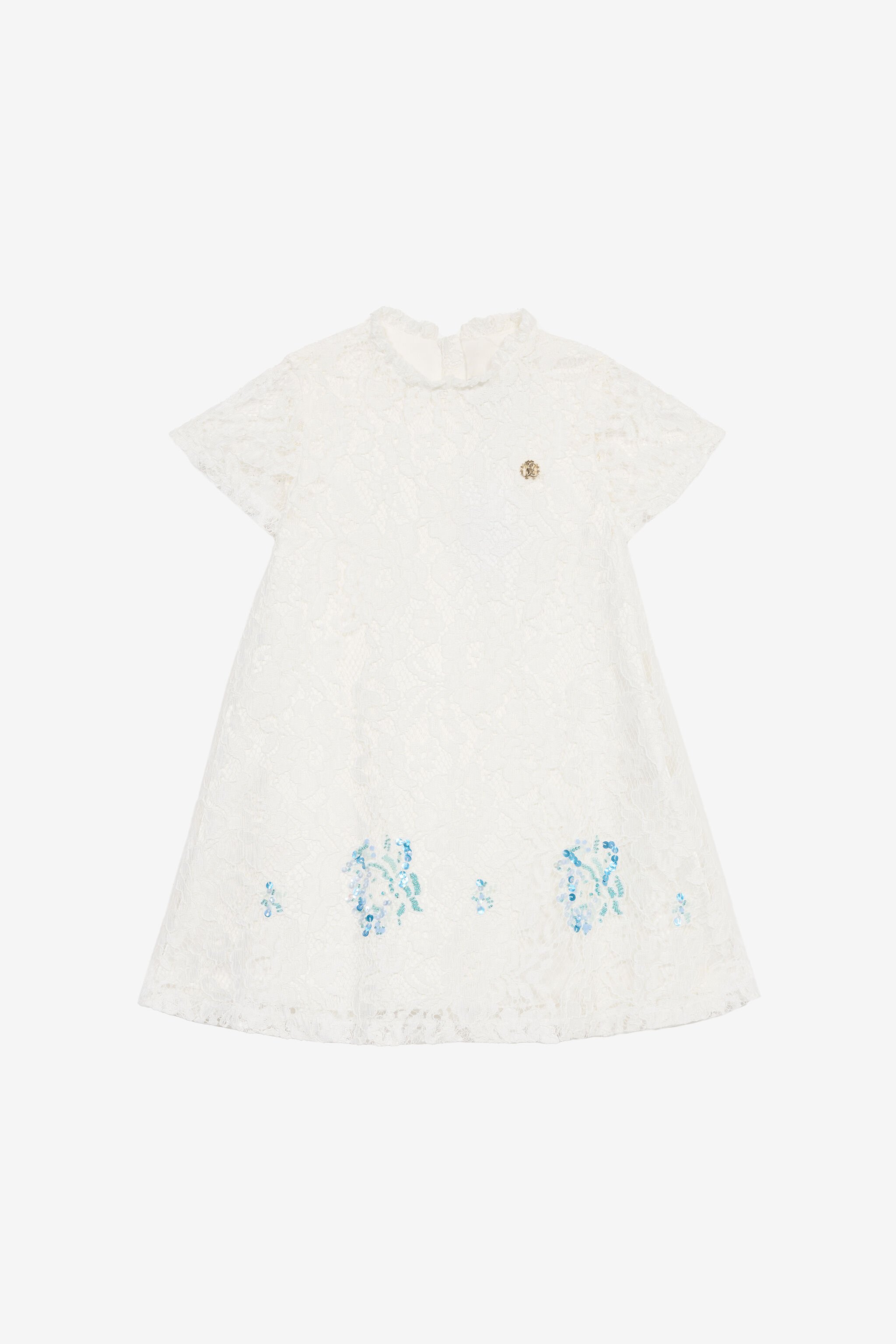 JU Kleid Mit St.Galler Muster Weiß UJT10S-RP001
