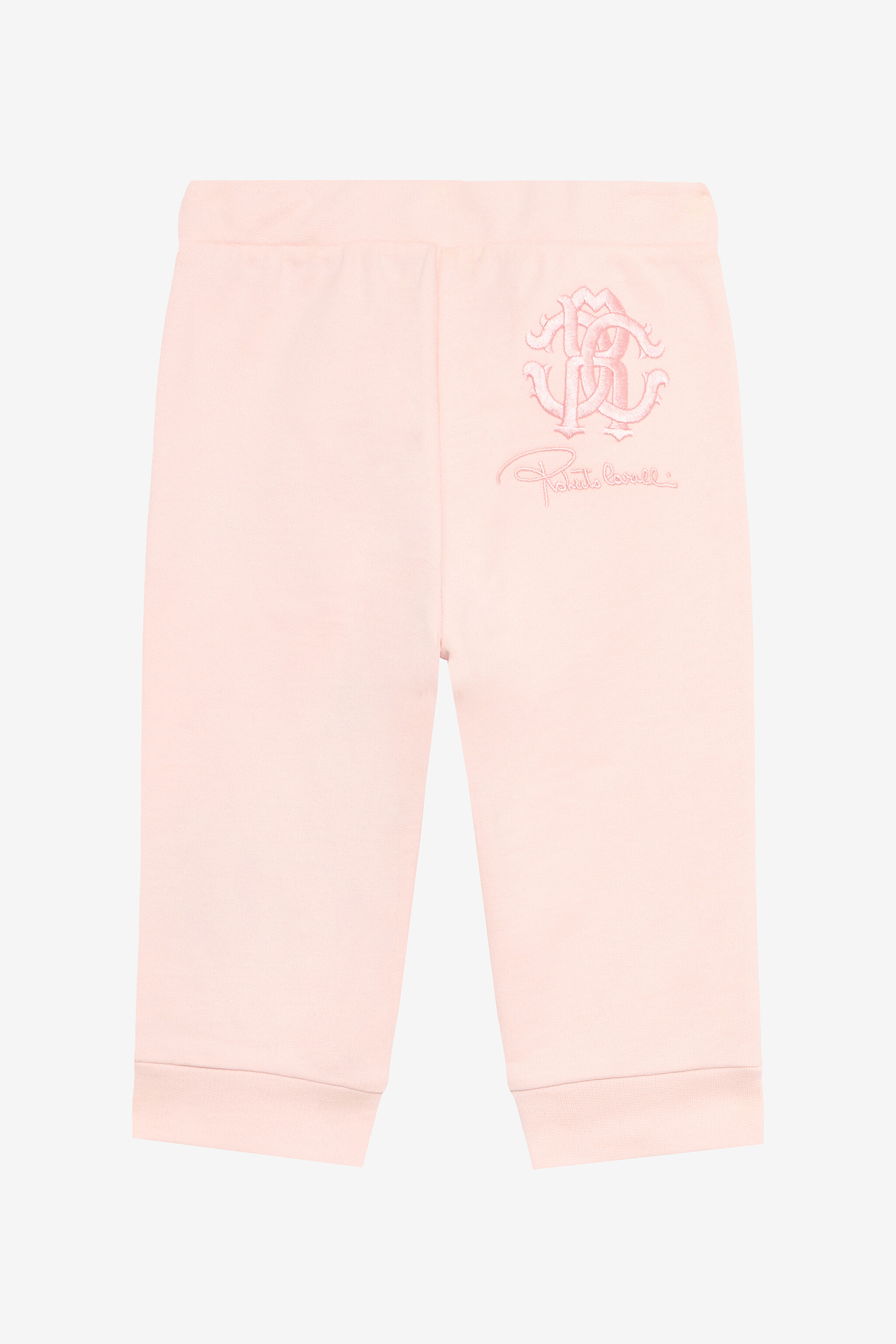 JU Baby Pink Track Pants with Floral Embroidery BABY ROSE VJT200-CF050
