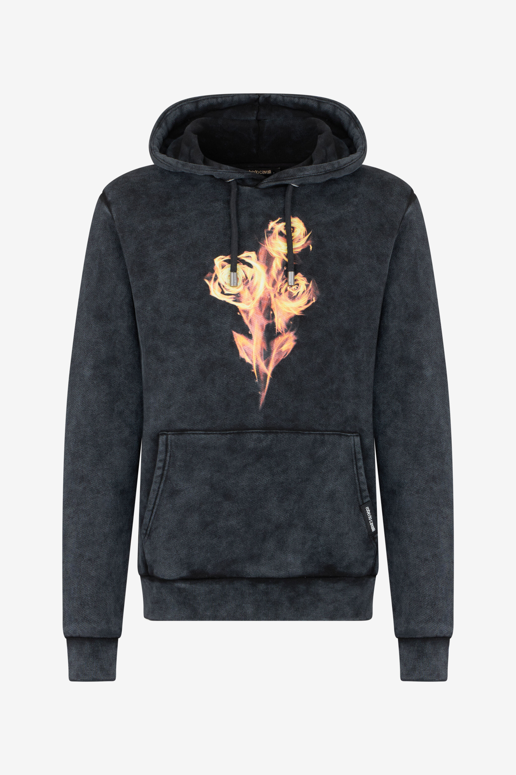 RC Schwarzes Sweatshirt mit Aufgedruckten Rosen BLACK SOT66B-CF008