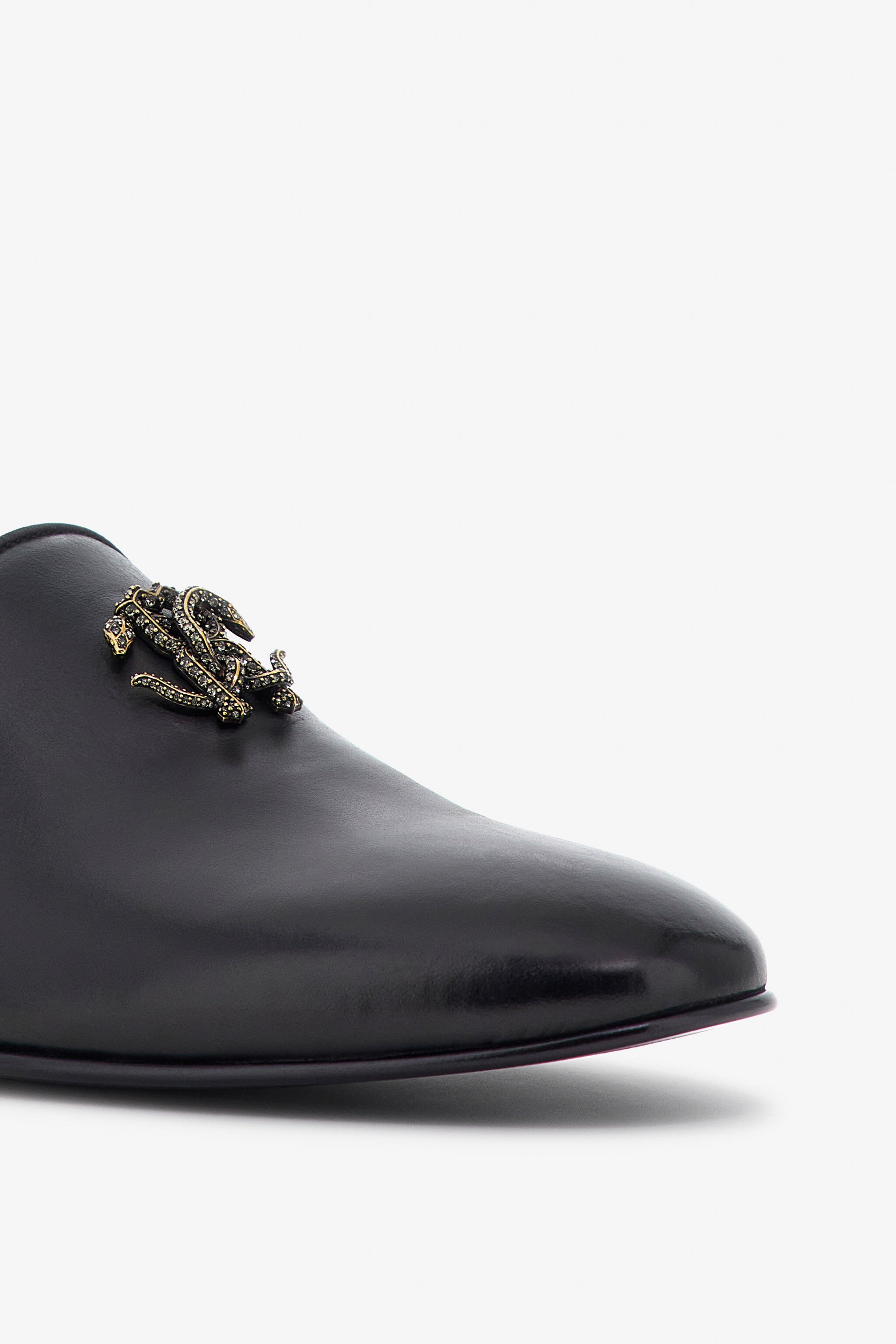 RC Mocasines de cuero con hebilla Negro SRS006-VL005