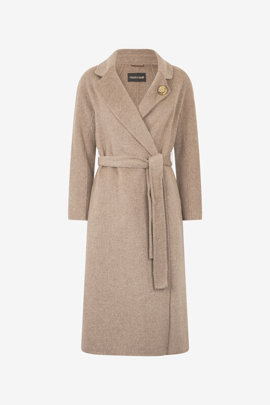 RC Brown Wool Cashmere Coat TORTORA MELANGE OOT50A-WH016