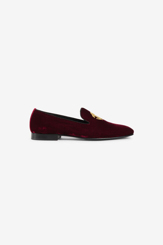 RC Loafers aus Samt mit Monogramm Mirror Snake Dunkelrot RRS029-VL039