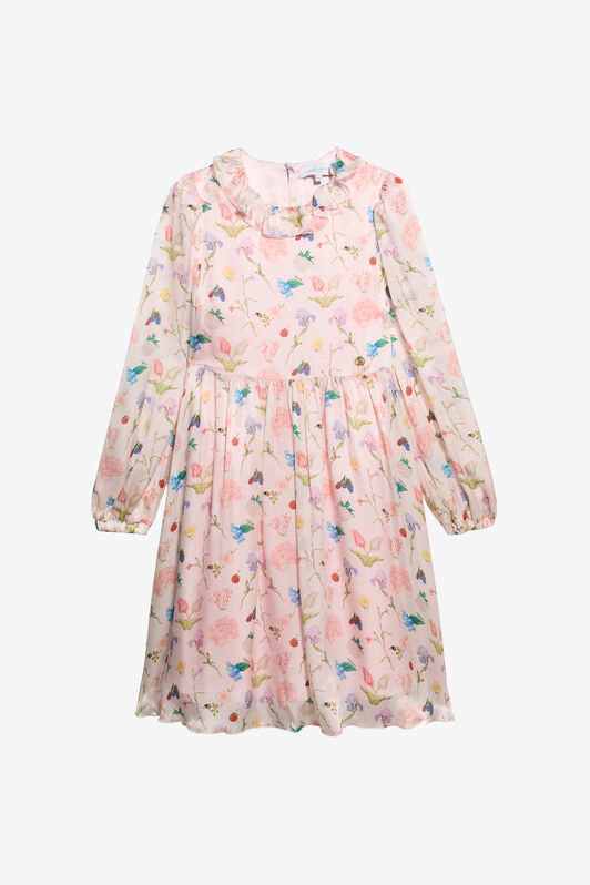 JU Autumn Dream Print Silk Dress BABY PINK TJT10E-2NH91