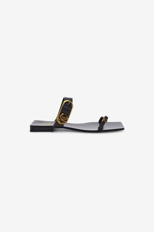 RC Flat sandal with Monogram RC Black SKS003-PZ200