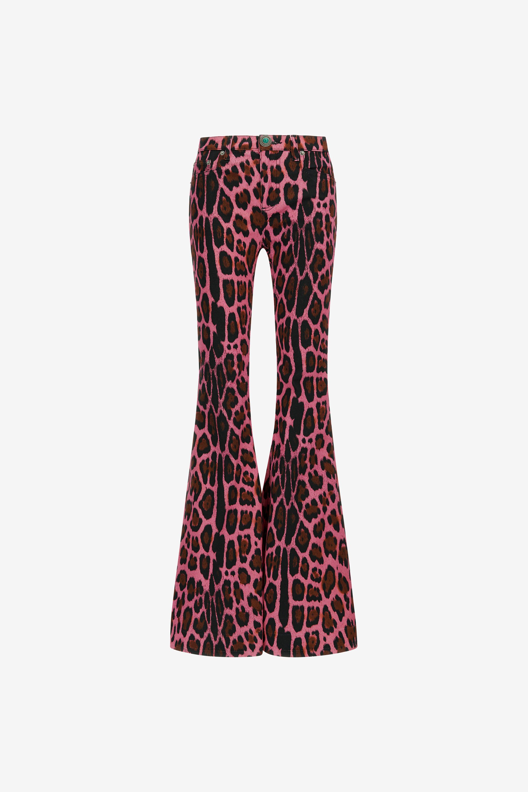 RC Flared jeans with Leopard print Fuchsia RWJ205-DAI13