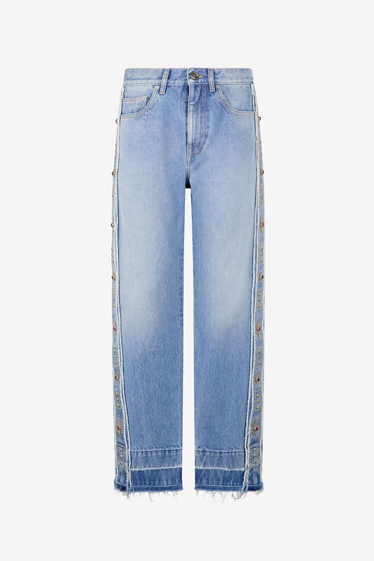 RC Jeans with Stud and Stone Motif RC Jeans with Stud and Stone Motif Bleu clair VRJ208-VT001