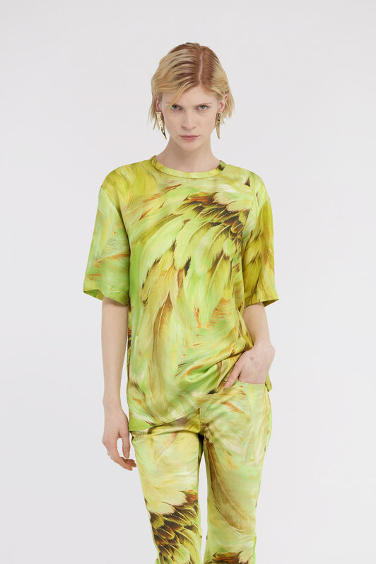 RC Plumage print t-shirt Verde claro SWT644-4QL71
