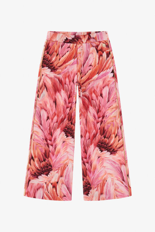 JU Hose mit Plumage-Print Fuchsia TJT22R-5ON15