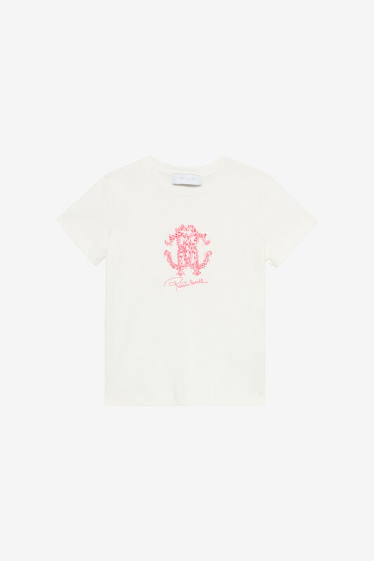 JU T-Shirt With RC Monogram And Logo White UJT62O-JD001