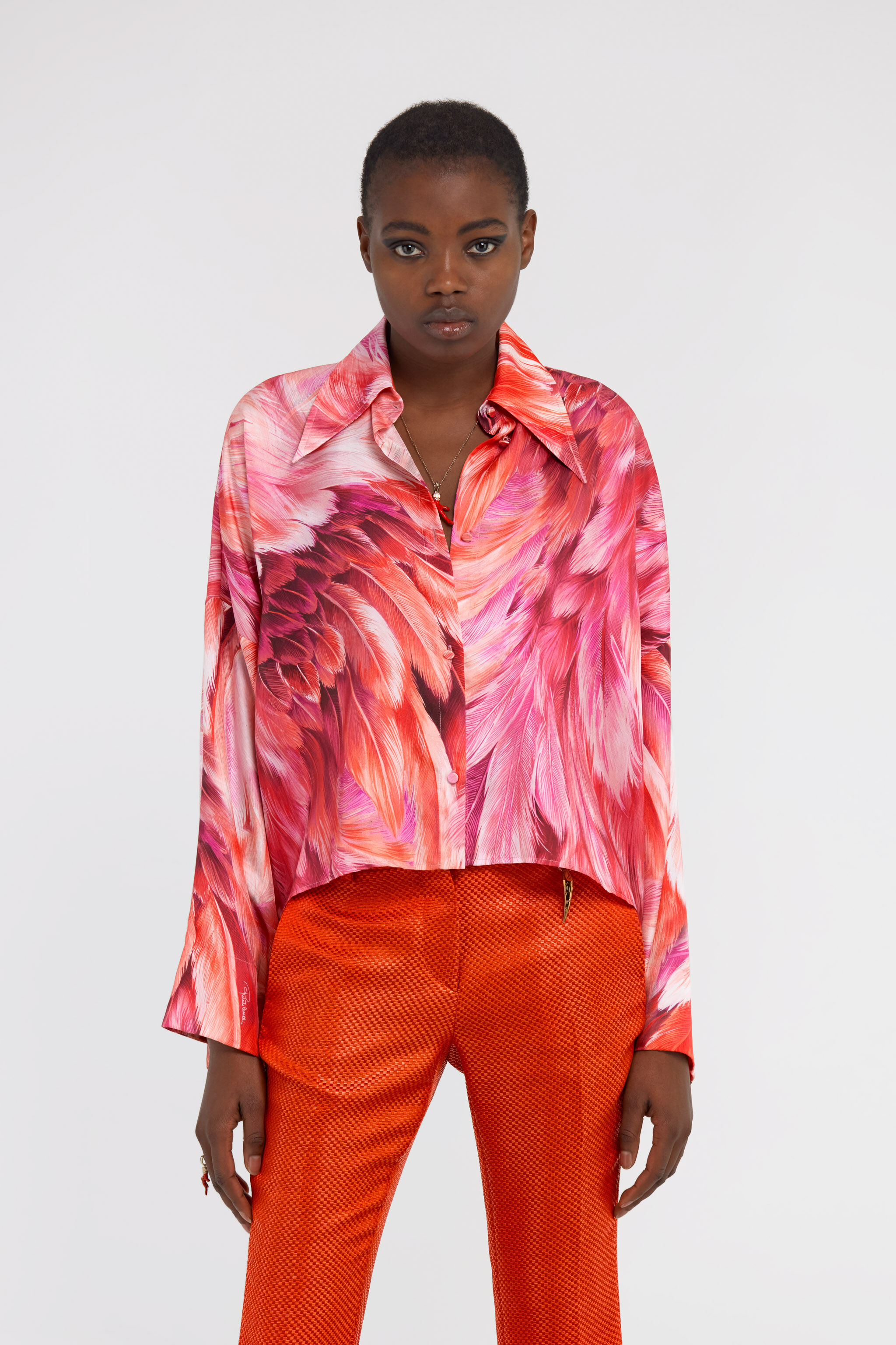 RC Plumage print shirt Fuchsia SWT705-4QL71