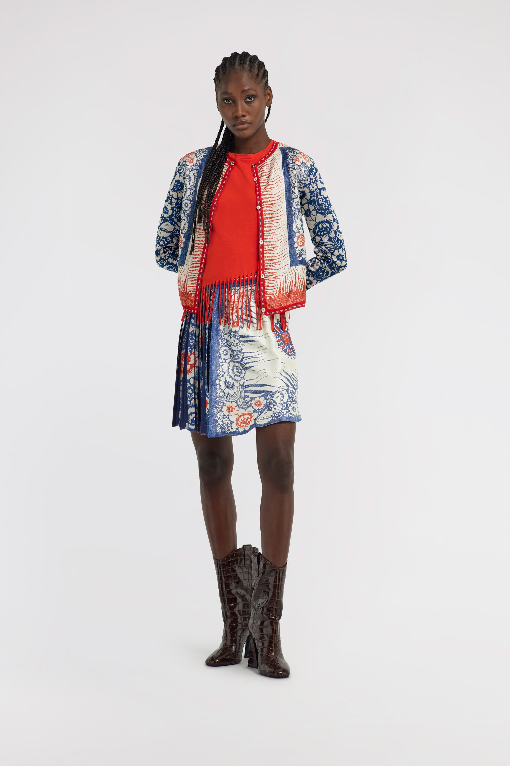 RC Banda Print Skirt Blau TKM300-MI010