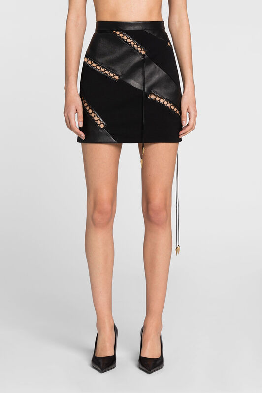 RC Lace-Up Panelled Skirt Black PKP301-PN039