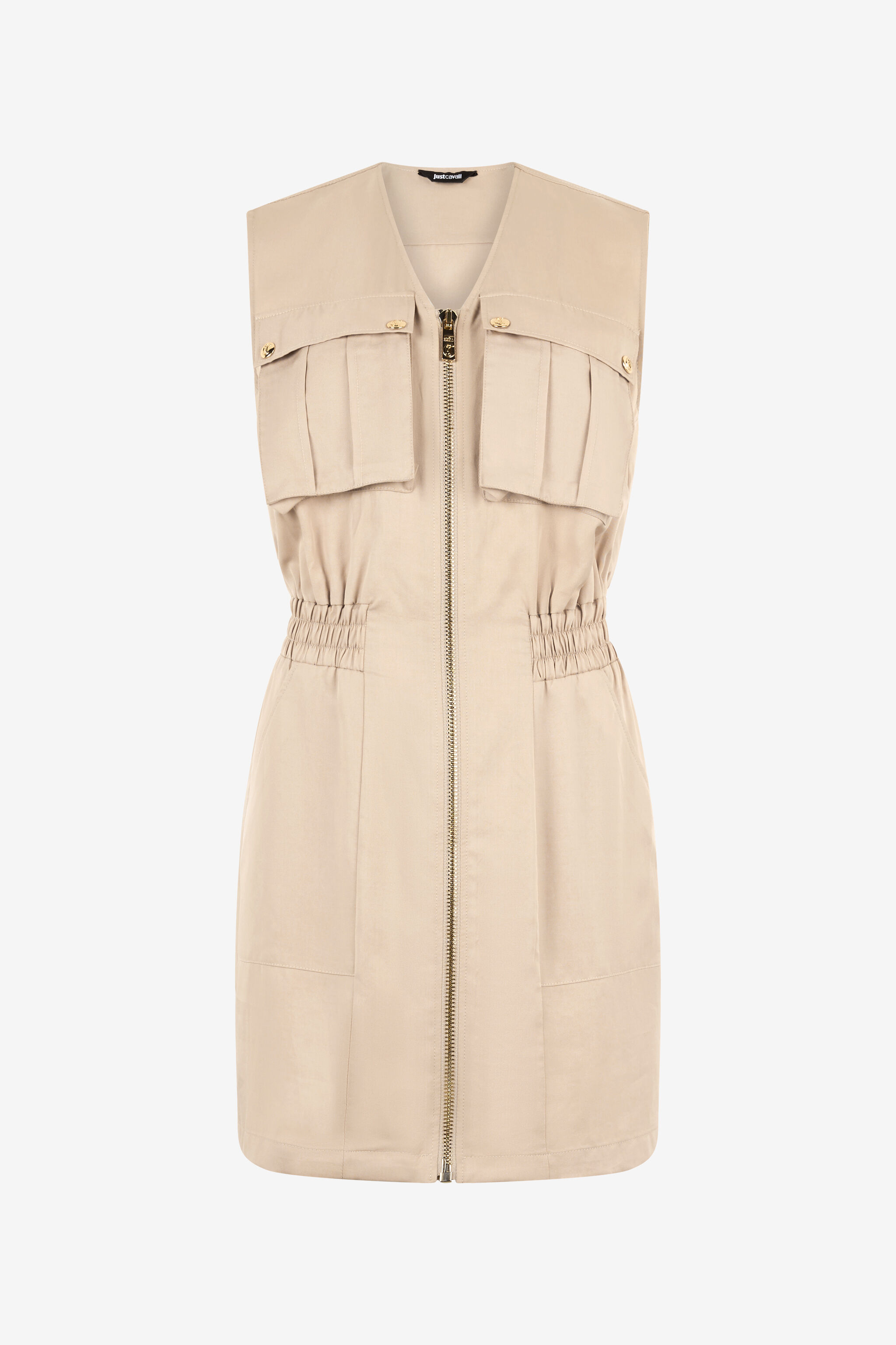 JC Mini Dress With Utility Pockets Light Brown UFT187-UF253