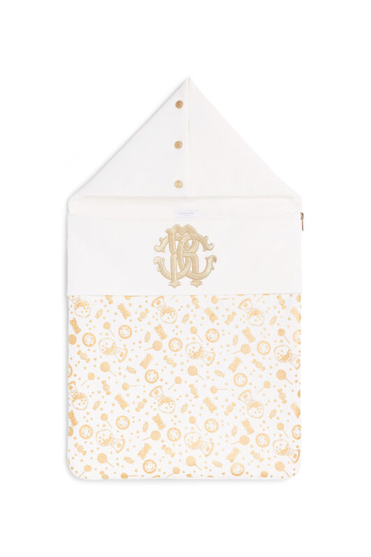 JU White and gold candy print baby nest JU White and gold candy print baby nest MILKY WHITE/GOLD JJT81N-JMS66
