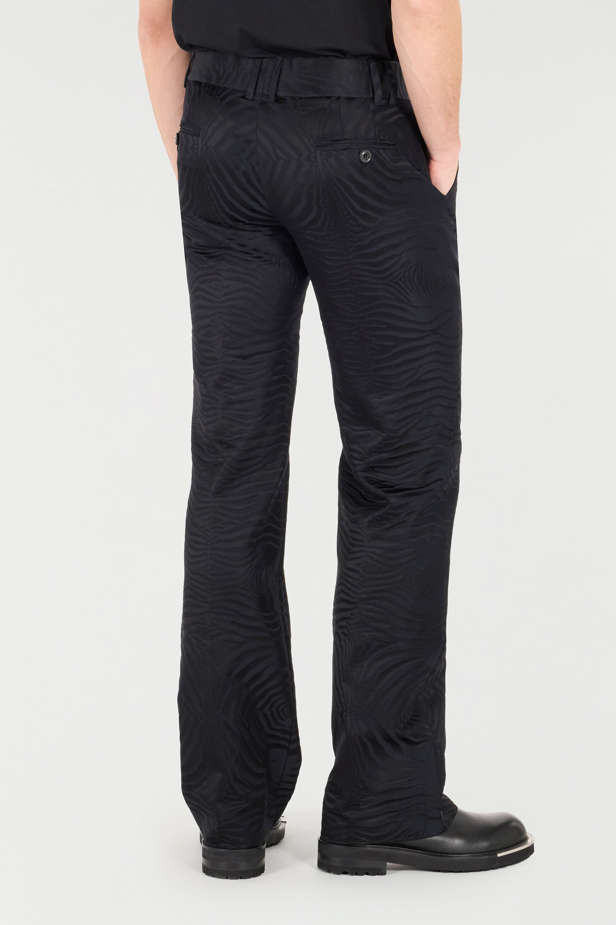 RC Flared Pants With Tiger Skin Pattern Black URT226-TJ033