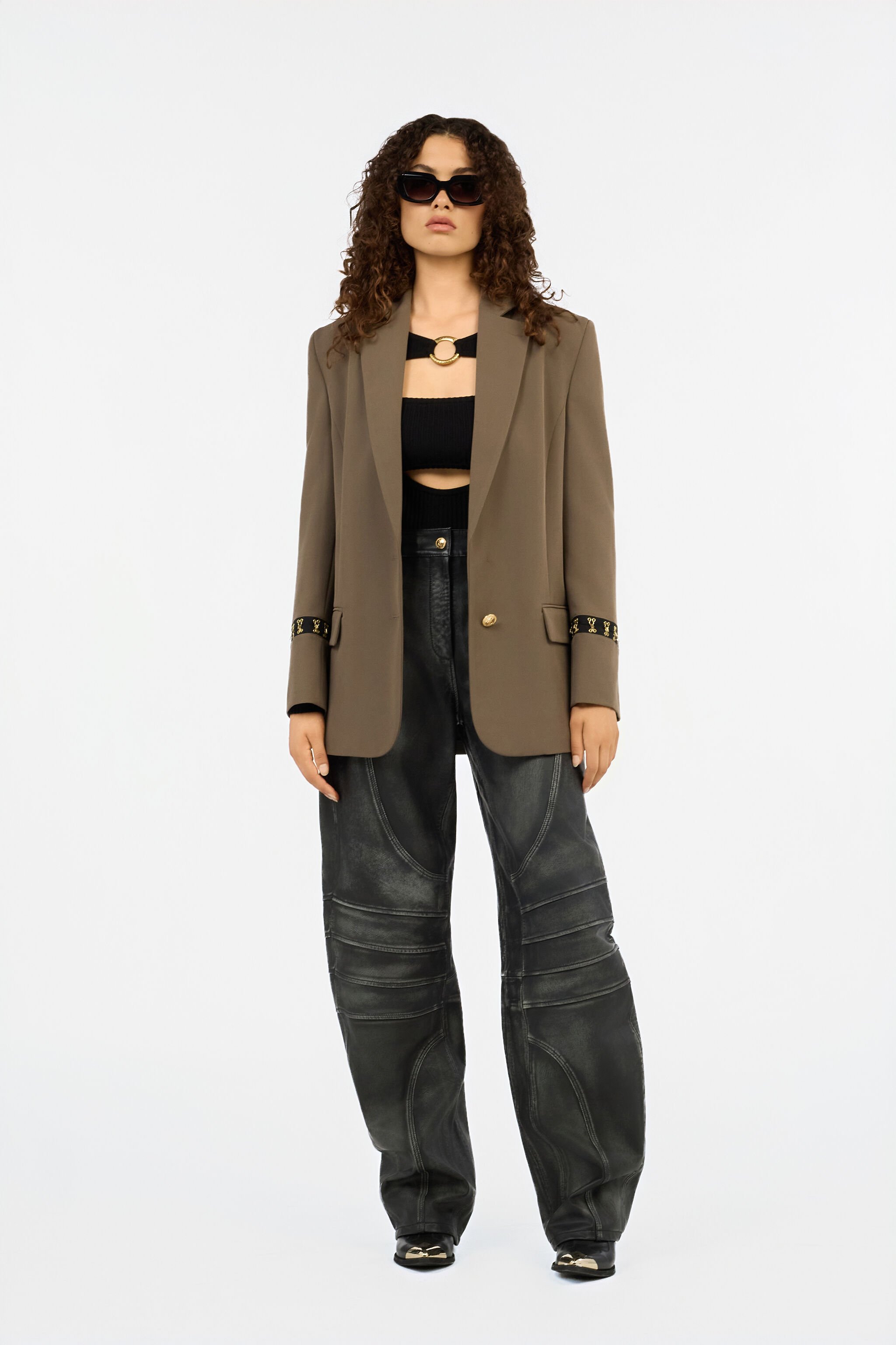 JC Brauner Blazer Mit Jacquard-Bündchen VERDE 185 VFT298-VF448