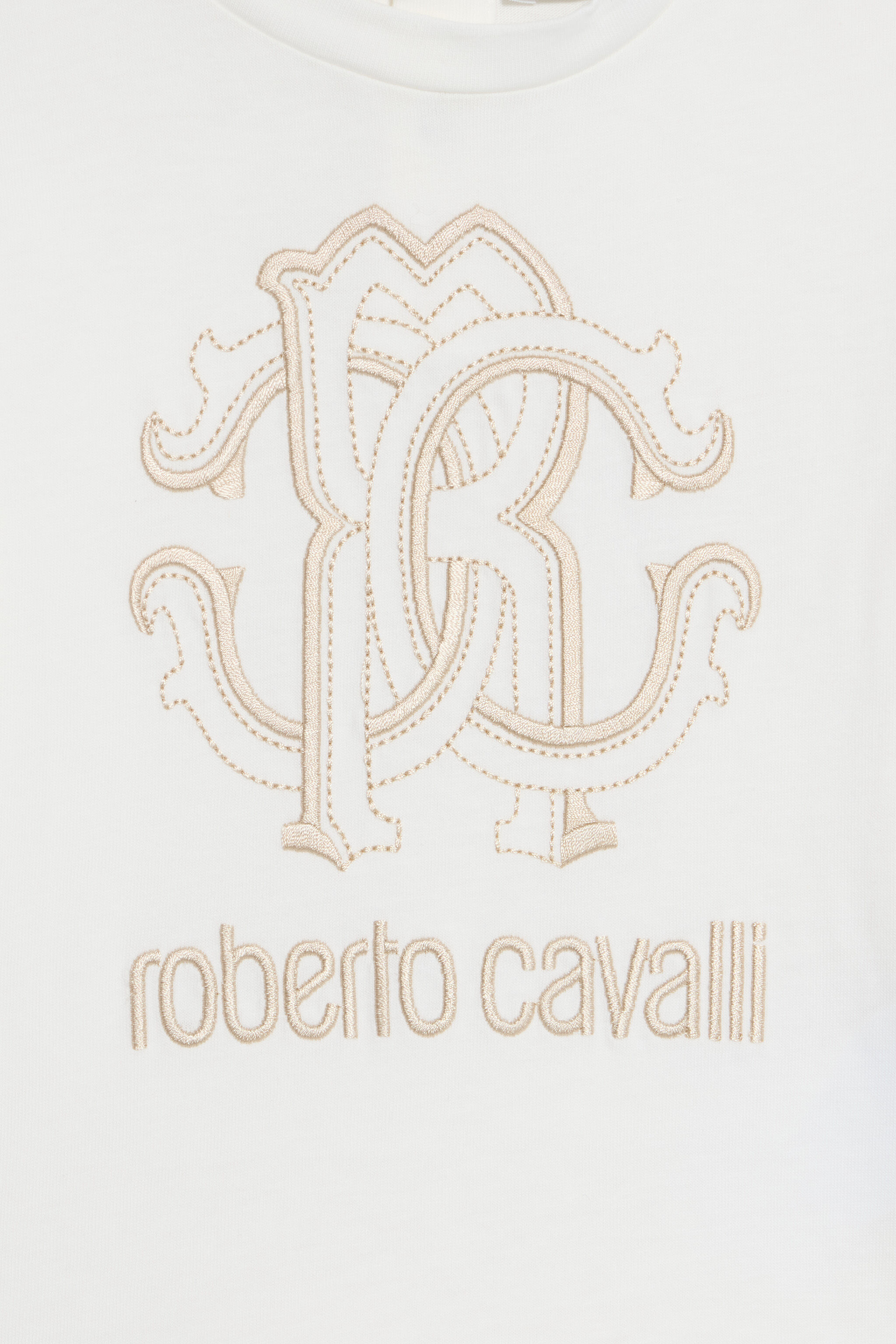 JU T-Shirt Bianco Latte Con Monogram RC E Logo MILKY WHITE VJT608-JD001