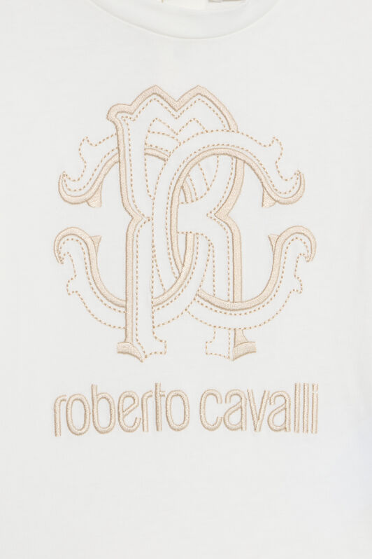 JU T-Shirt Bianco Latte Con Monogram RC E Logo JU T-Shirt Bianco Latte Con Monogram RC E Logo MILKY WHITE VJT608-JD001