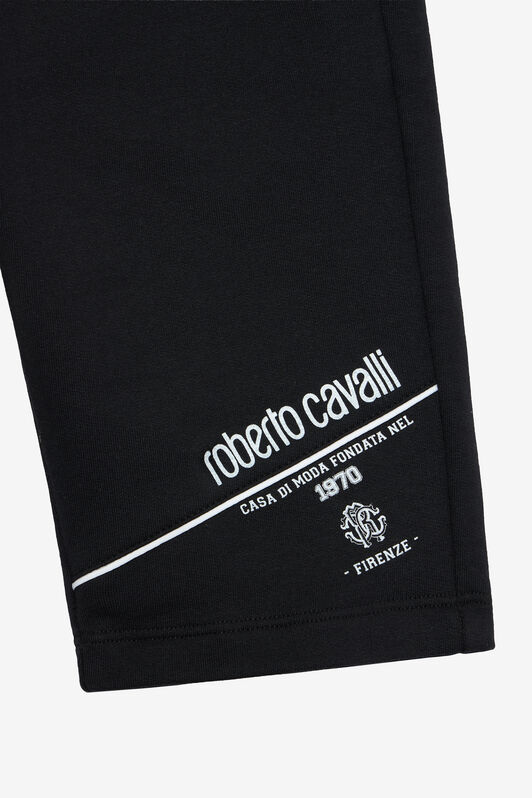 JU Black Bermuda Shorts with Logo and RC Monogram BLACK VJT25B-CF050