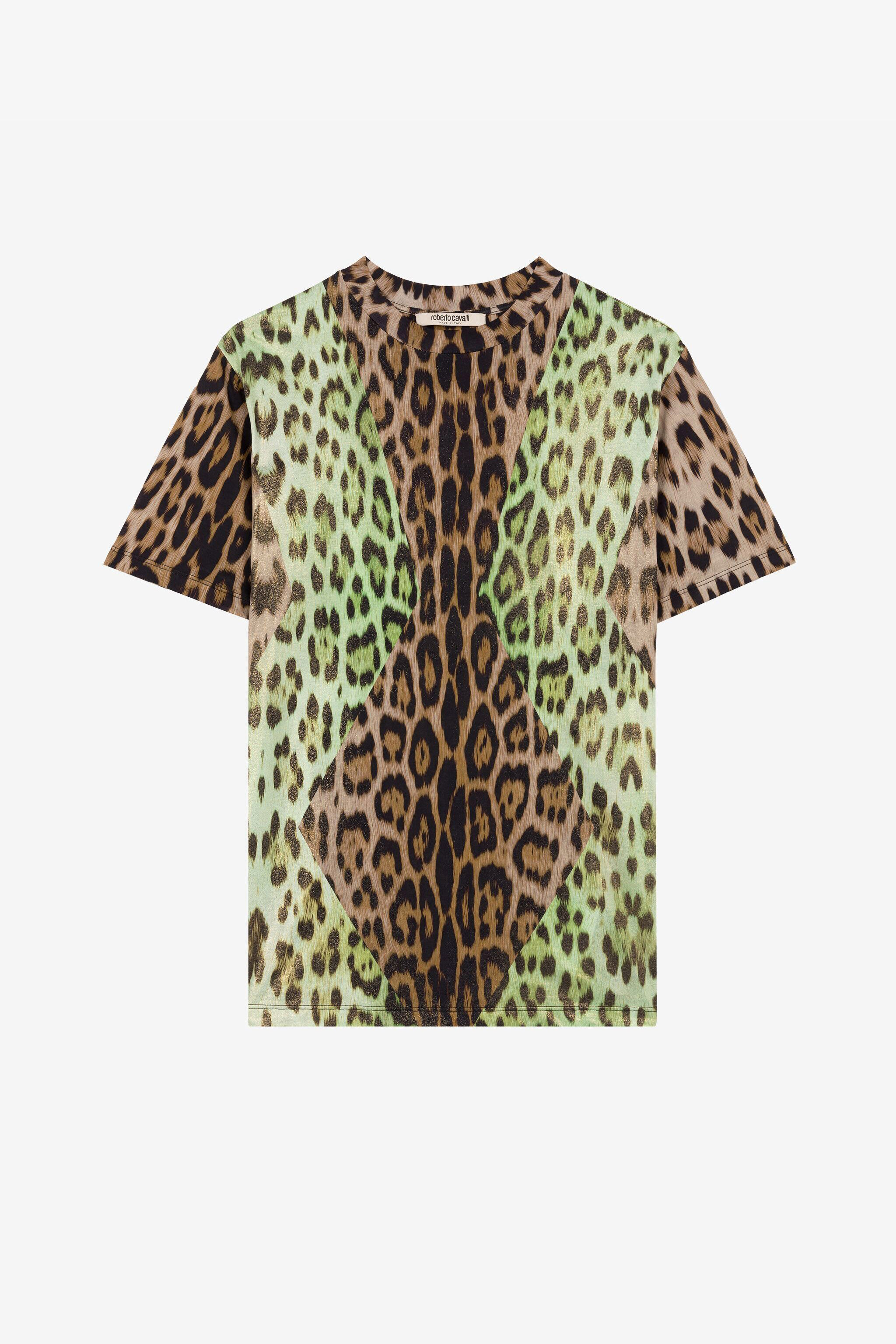 RC Leopard-print panelled T-shirt MACULA VERDE QKT61A-3PF53