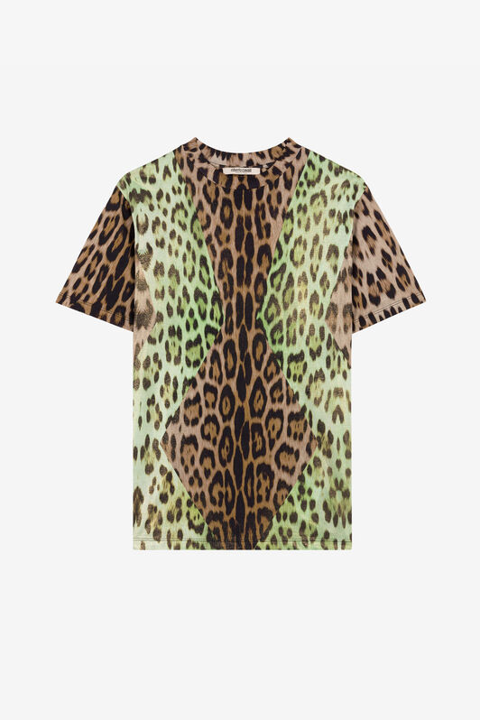 RC Leopard-print panelled T-shirt RC Leopard-print panelled T-shirt MACULA VERDE QKT61A-3PF53