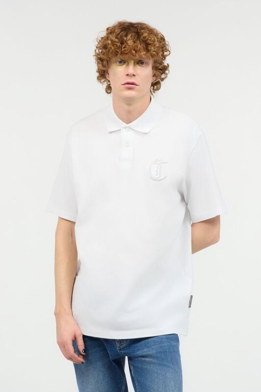 JC Polo Shirt With Embossed JC Monogram JC Polo Shirt With Embossed JC Monogram White UFT025-UF045