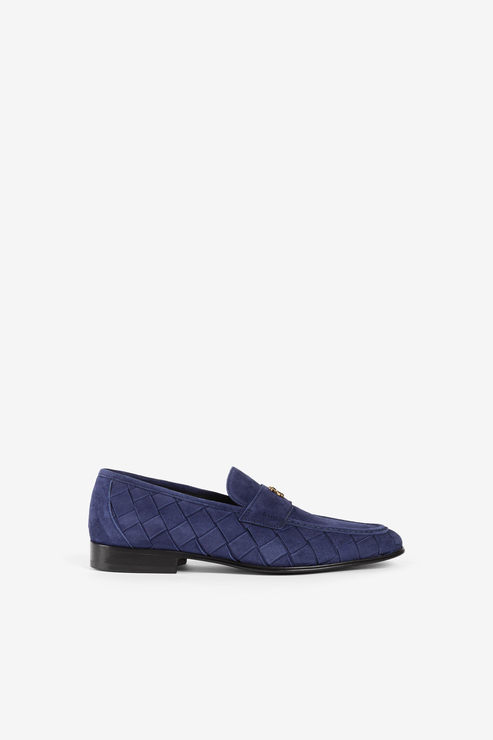 RC Logo-plaque suede loafers BLU QRS006-PC001