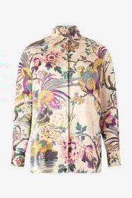 ${brand} Silk Shirt with Floral and Pheasant Print ${colorDescription} ${masterID}