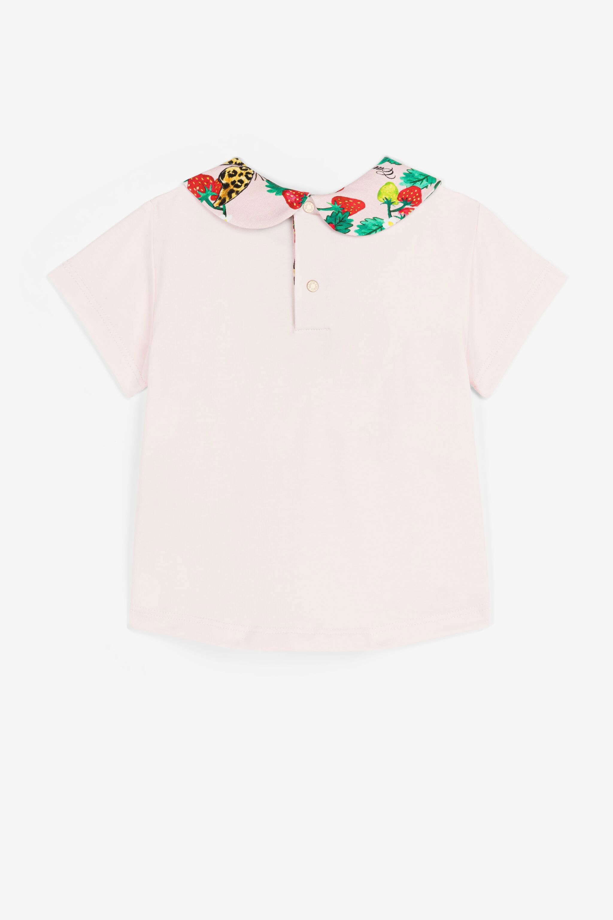 JU Top mit Schmetterlings- und Erdbeer-Stickerei Rosa QJT701-JV025