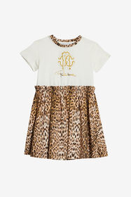 ${brand} Cotton Dress With Jaguar Skin Skirt ${colorDescription} ${masterID}