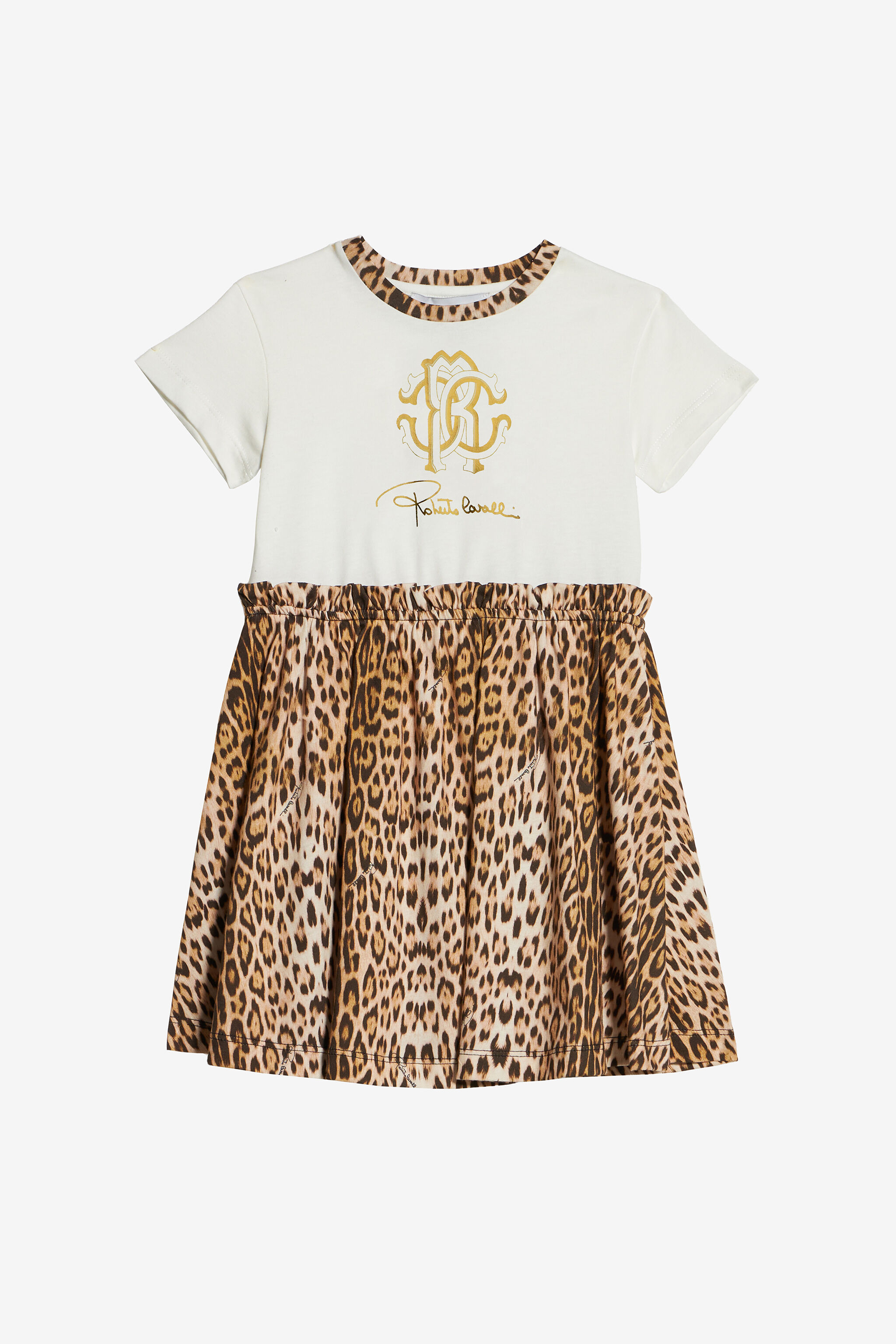JU Vestido De Algodón Con Falda Jaguar Skin MILKY/NATURAL UJT10K-JD001