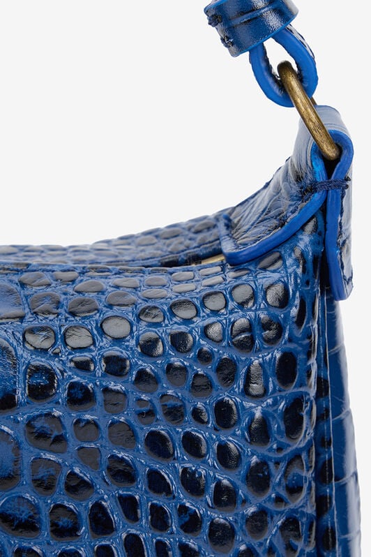 RC Blaue Schultertasche mit Mirror Snake Monogram BLUETTE QOB00B-PZO32