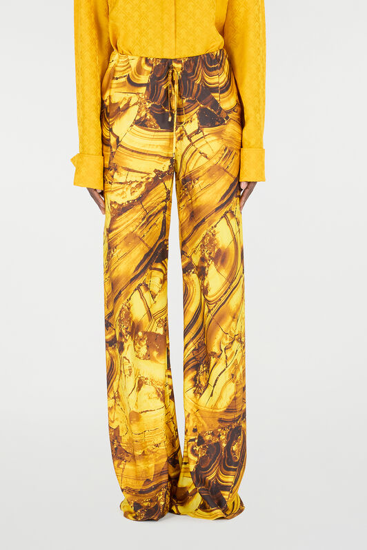RC Loose Silk Pants with Amber Print RC Loose Silk Pants with Amber Print Amarillo VKT210-4QP74
