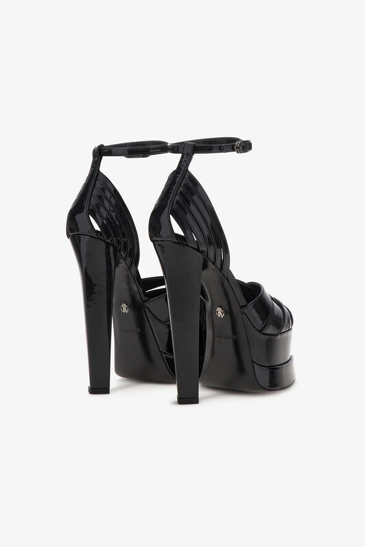 RC Platform sandals with woven upper Black RKS008-PZV00