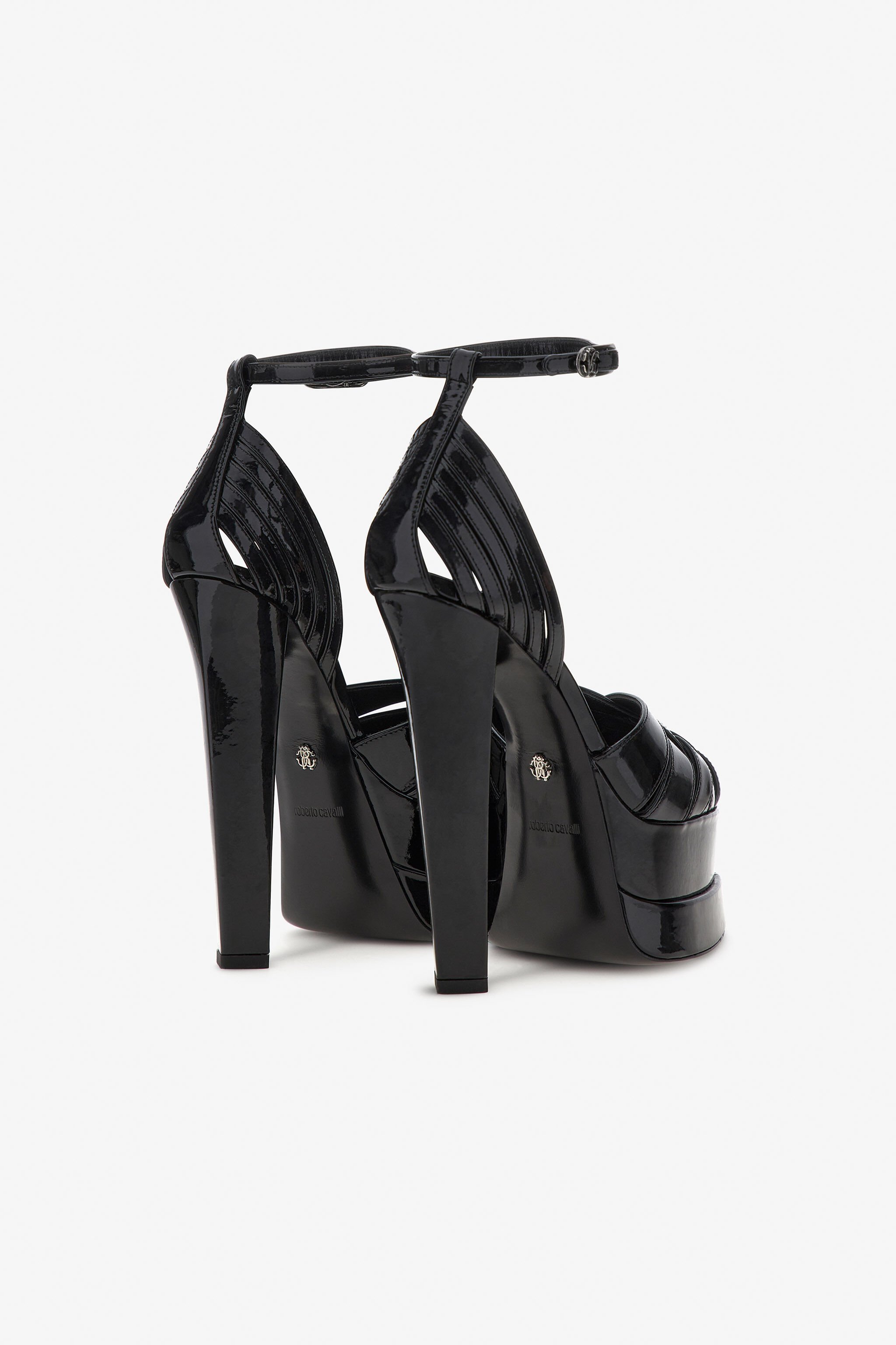 RC Platform sandals with woven upper Black RKS008-PZV00