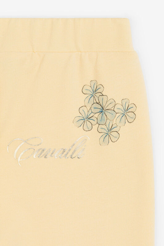 JU Jaguar And Flower-Print Cotton Sweatpants JU Jaguar And Flower-Print Cotton Sweatpants Yellow QJT218-CF050