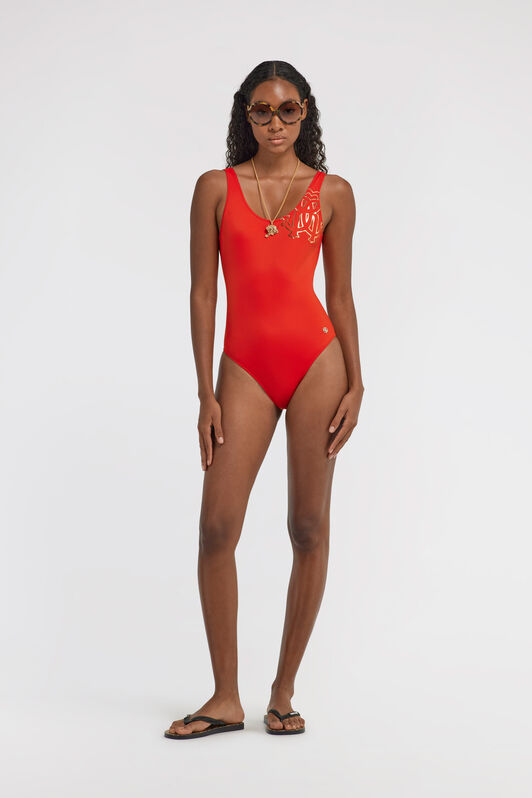 RC Red Swimsuit with Monogram RC Red KSW01W-LL002