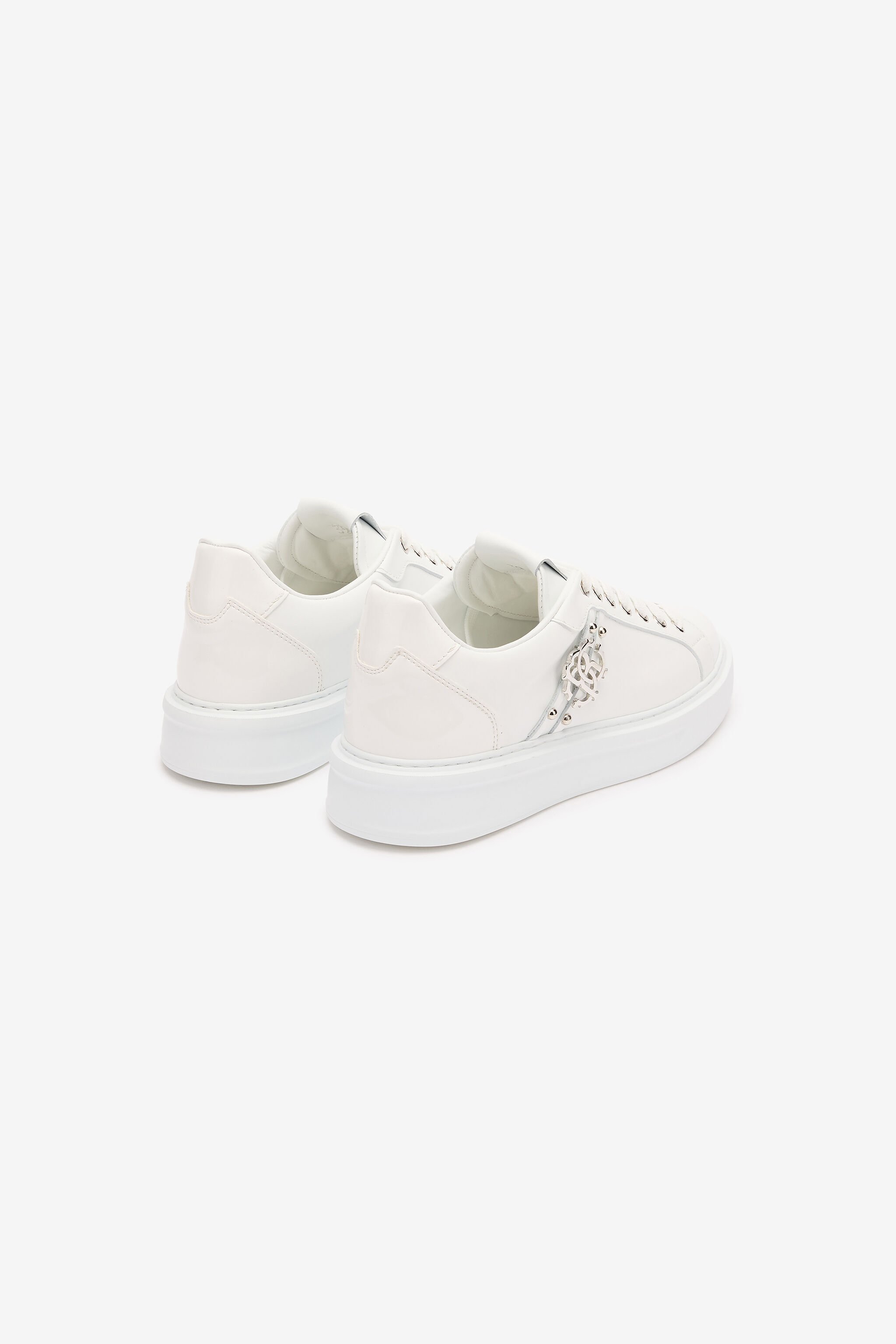 RC Leather Sneakers with Golden Details Weiß POS01E-PZ085