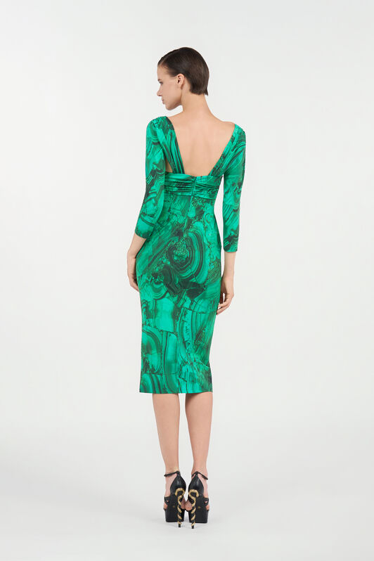 RC Malachite Print Midi Dress VERDE SMERA.175335 TKT139-LNN06