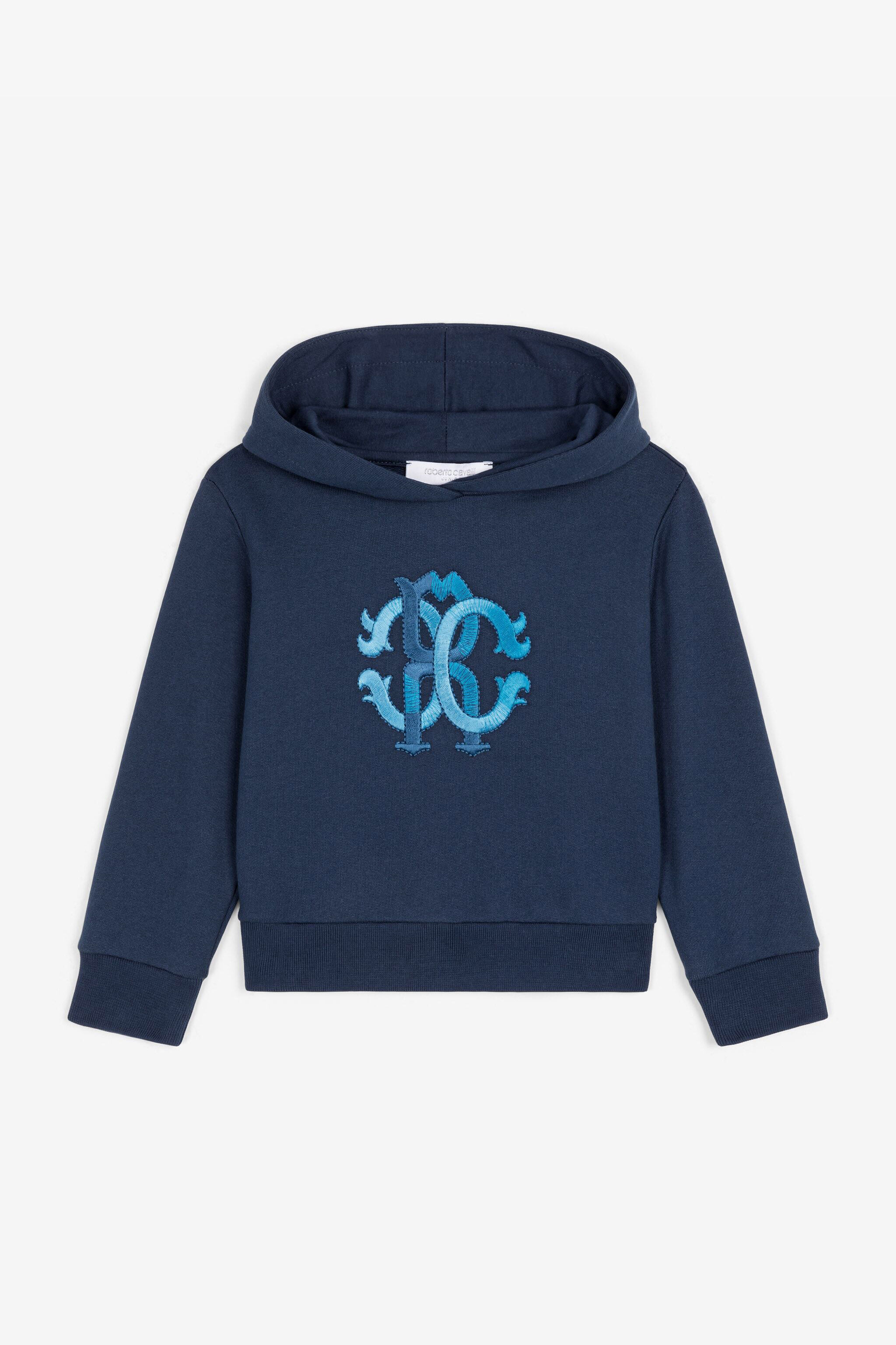 JU RC Monogram Cotton Hoodie Dark blue RJT909-CF050
