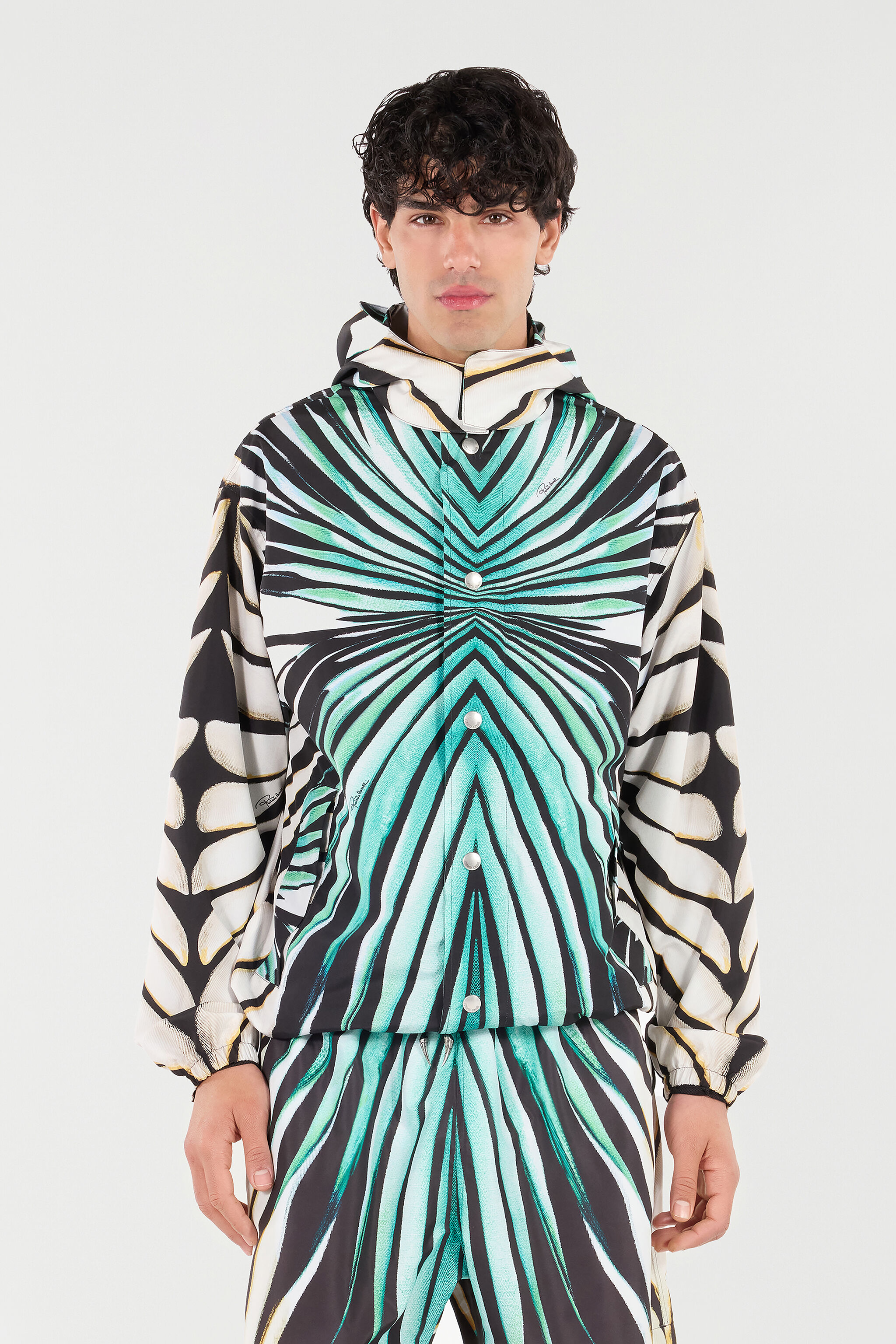 RC Ray Of Gold Print Nylon Windbreaker Light blue TRT461-5RM72