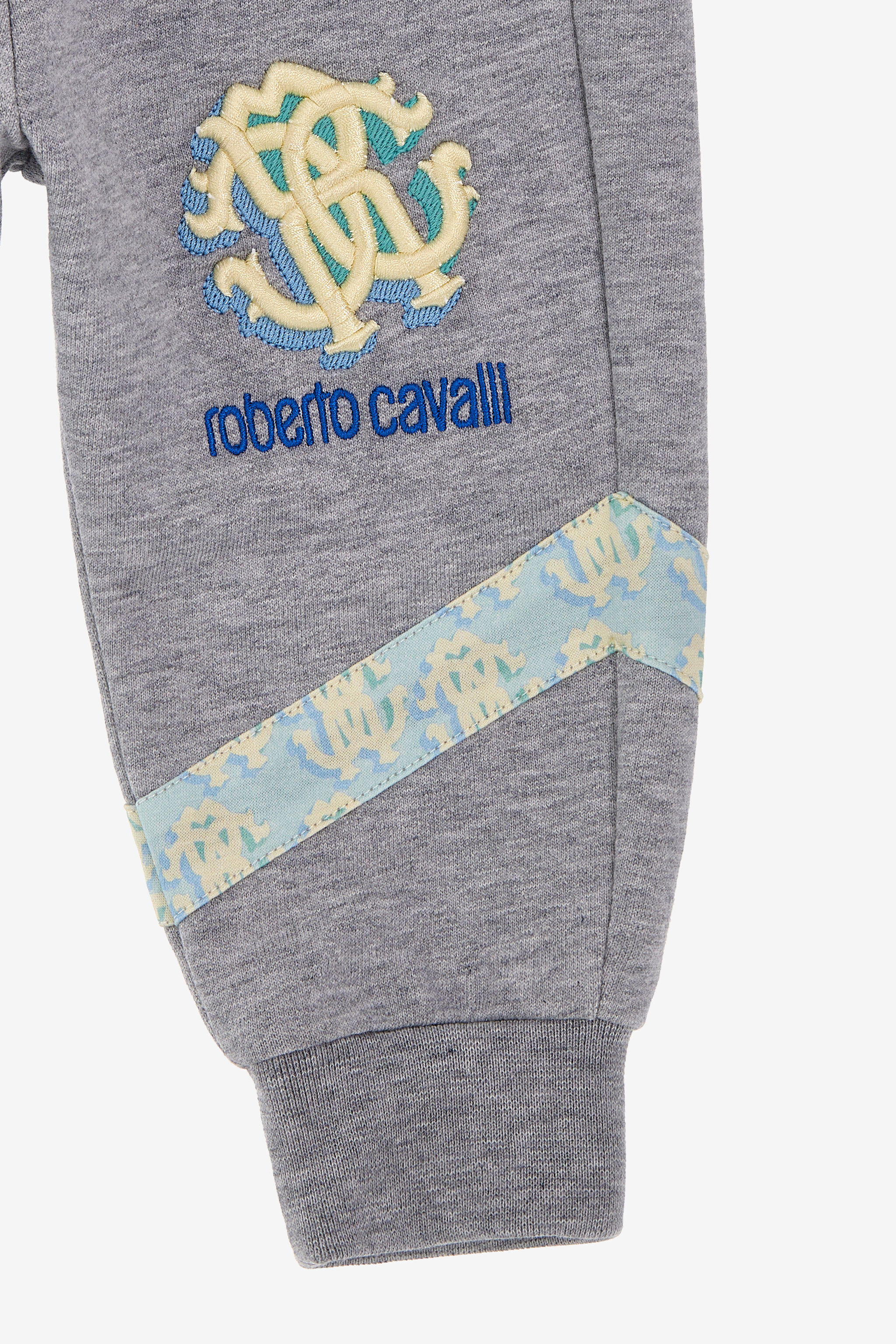 JU Cotton Sweatpants With RC Monogram Grey Melange SJT210-CF050
