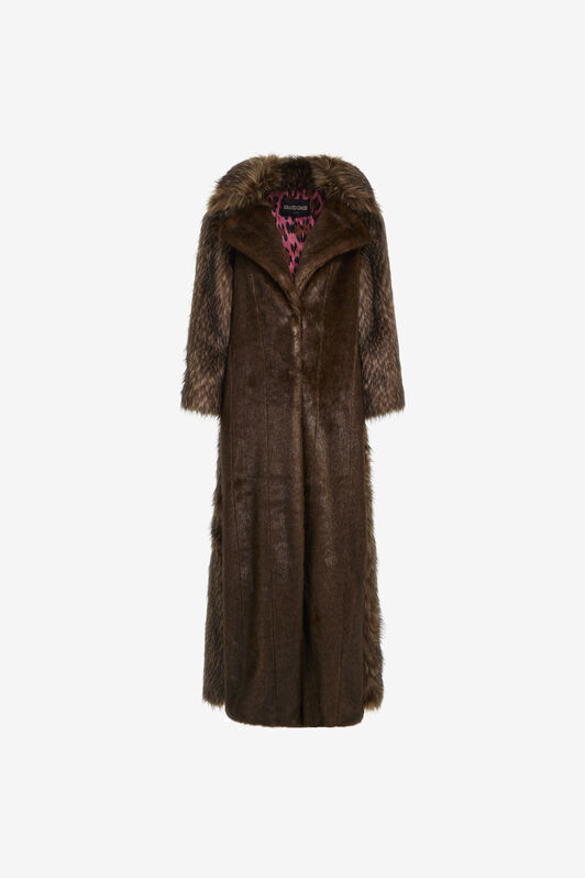 RC Faux fur with Leopard print interior Dark brown RWT502-FY037