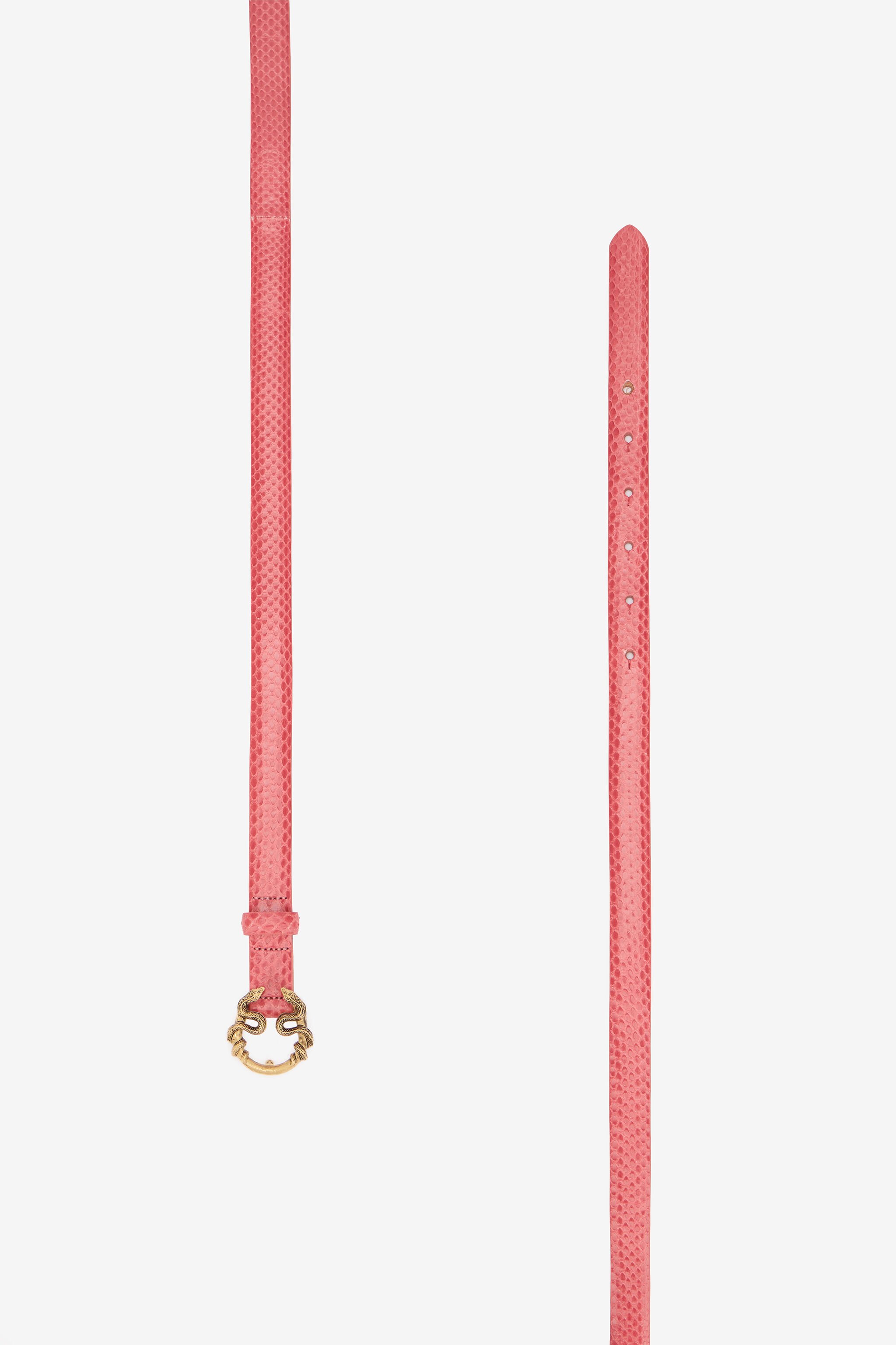 RC Pink Leather Belt With Snake Buckle RC Pink Leather Belt With Snake Buckle PINK WKC002-PA001