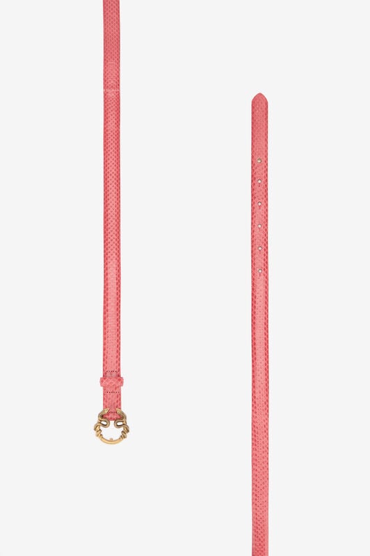 RC Pink Leather Belt With Snake Buckle RC Pink Leather Belt With Snake Buckle PINK WKC002-PA001