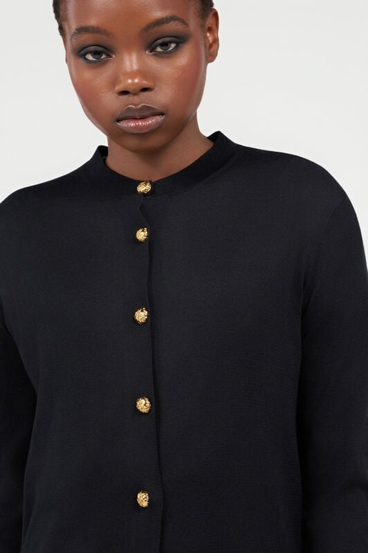 RC Wool cardigan Black UWM901-WH003